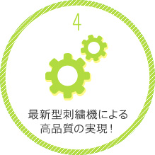 最新型刺繍機による高品質の実現！